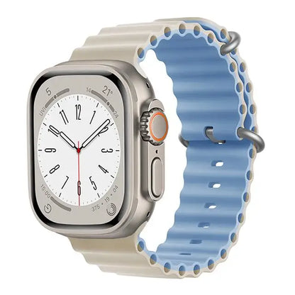 Ocean Strap for apple watch Band 44mm 40mm 45mm 41mm 49mm 46mm silicone correas bracelet iWatch series 7 5 6 3 se 8 Ultra 2 9 10