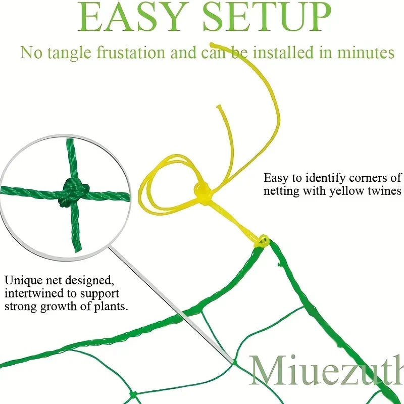 Heavy-Duty Garden Climbing Net – UV-Resistant Nylon Trellis for Cucumber, Loofah & Flowers