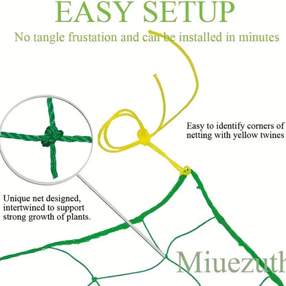 Heavy-Duty Garden Climbing Net – UV-Resistant Nylon Trellis for Cucumber, Loofah & Flowers