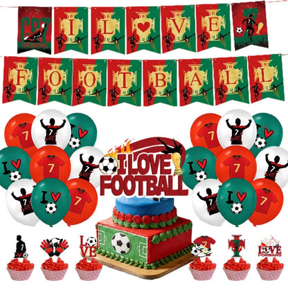 Soccer Birthday Party Supplies Football Theme  Birthday Party Decoration Cotillon Birthday CR7 Soccer Plate Cups Balloons Supply