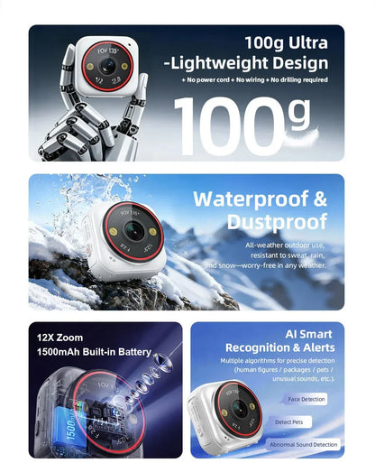 LS VISION 4G Pocket AOV Mini Camera 5MP Outdoor 24/7 Video Record Battery Security Camera Portable Action Vlog Sports Travel Cam