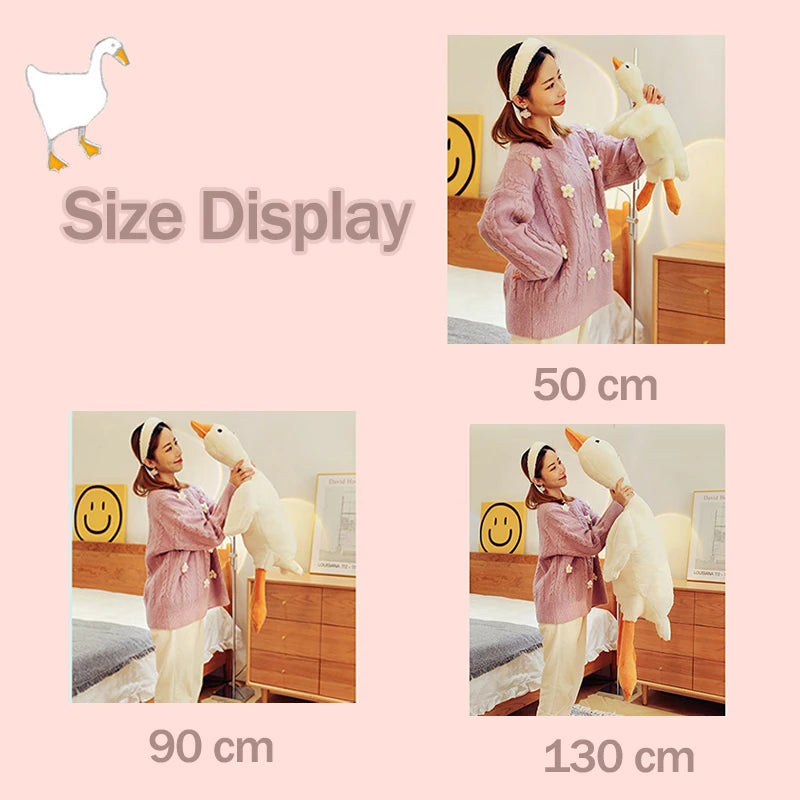 50-190cm Cute Big Duck Goose Plush Toy Kawaii Huge Duck Sleeping Pillow Cushion Soft Stuffed Animal Doll Kid Toy Gift
