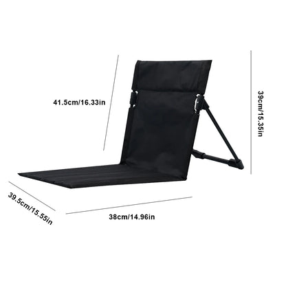 Foldable Stadium Seat Without Legs Lightweight Camping Chair with Backrest Compact Beach Lounger for Stadium Balcony
