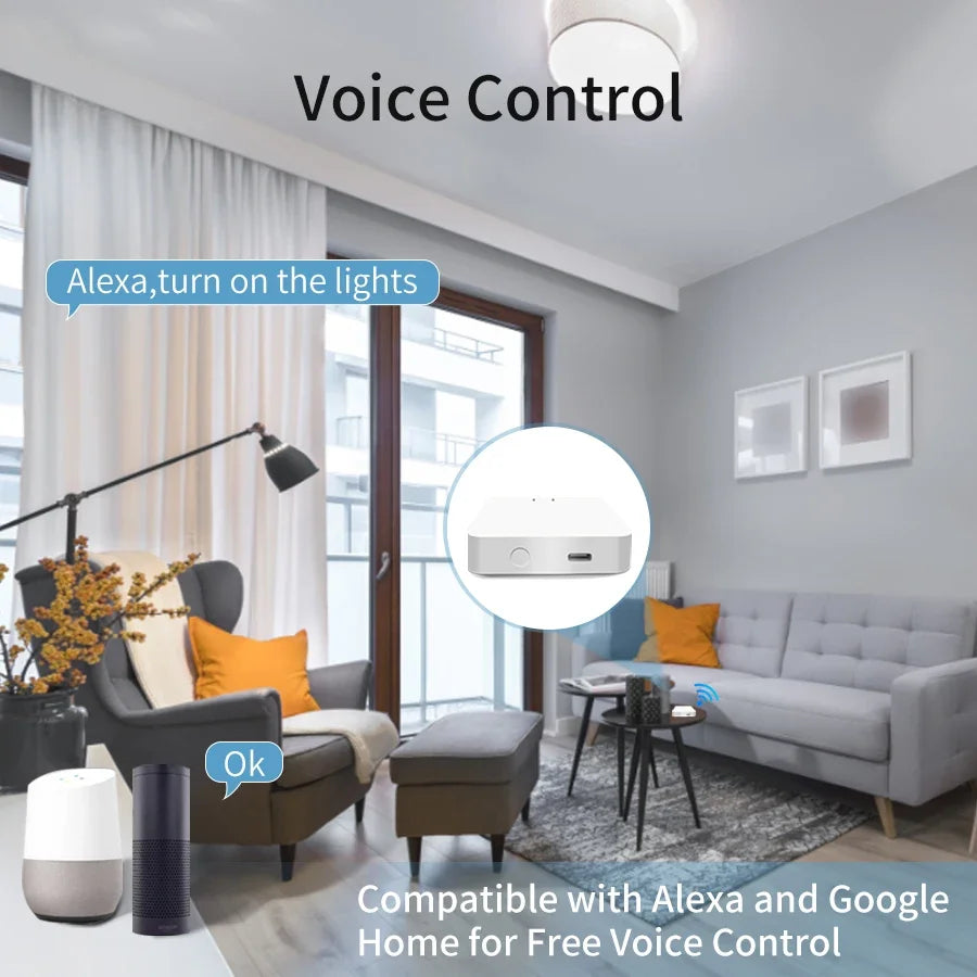 Bluetooth/ZigBee Tuya Smart Multi Mode Gateway WiFi Hub Bridge Smart Home Control Smart Life APP Voice Control Alexa Google Home