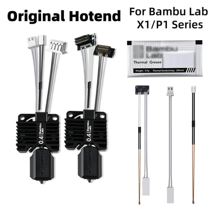 Original Complete Hotend Assembly Hotend For Bambu Lab X1 X1C P1P P1S with Fan with Nozzle Complete Bamboo Lab X1 Carbon