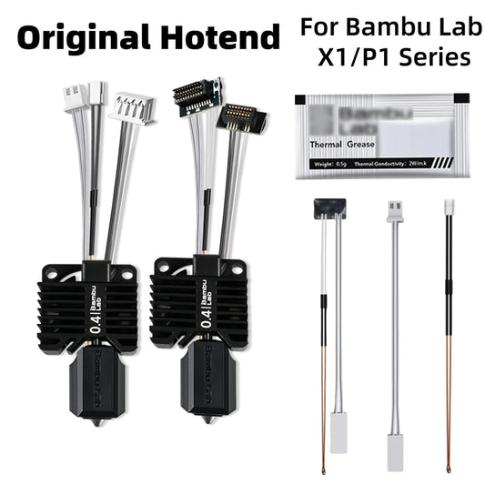 Original Complete Hotend Assembly Hotend For Bambu Lab X1 X1C P1P P1S with Fan with Nozzle Complete Bamboo Lab X1 Carbon