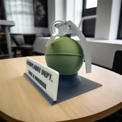 Interesting Grenade Complaint Department Desk Logo Decoration Interesting "Take A Number" Office Decoration