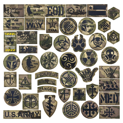 Cross Skull Finger Skeleton Tactical Clothes Vest Backpack Templar Knight Ride Bounty of Hunter Ranger Tags Magic Patch