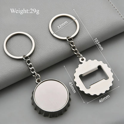 1pc Custom Keychain Personalized Metal Bottle Cap Opener Customized Key Ring Car Accessories Gift Wholesale
