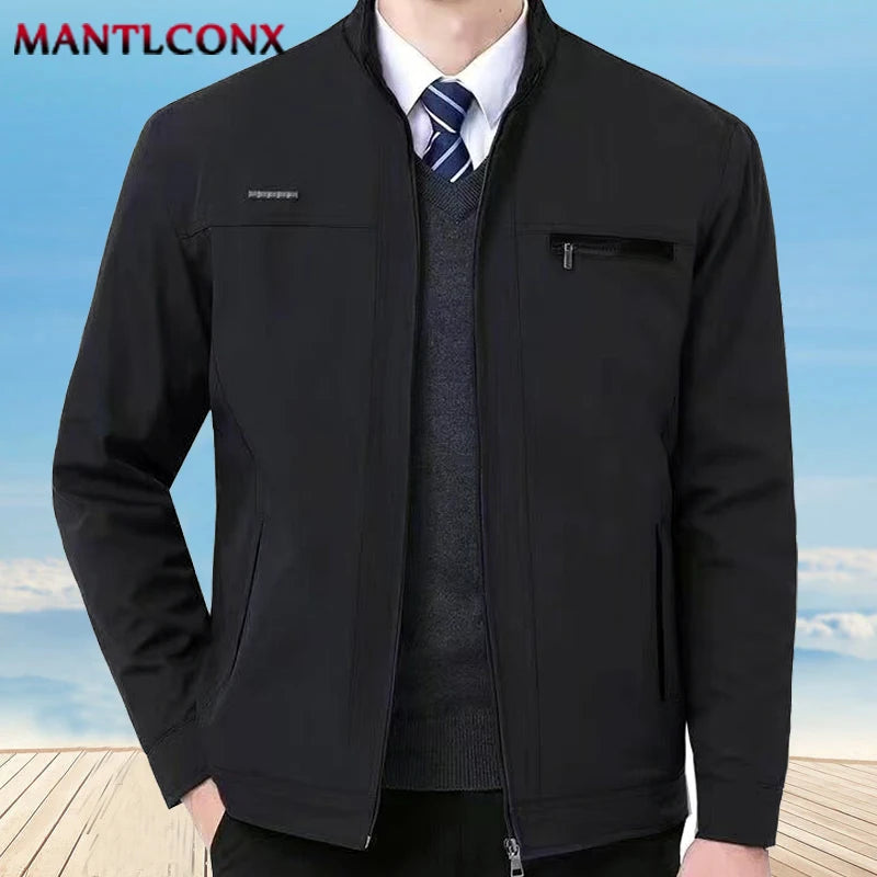 Spring Autumn Men's Jacket Thin Casual Business Jacket Men Office Dress Coat Man Social Jackets for Men Outerwear Black M-XXXL