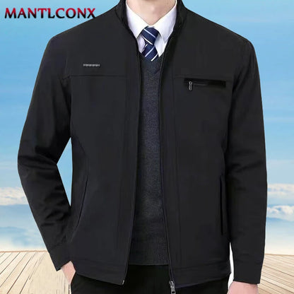 Spring Autumn Men's Jacket Thin Casual Business Jacket Men Office Dress Coat Man Social Jackets for Men Outerwear Black M-XXXL