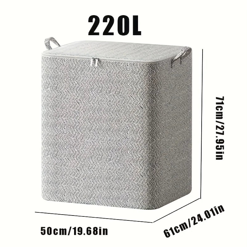 Extra Large Storage Chest with Lid-Heavy-Duty Non-Woven Fabric Organizer Bin,Locking Lid for Clothes,Bedding-For Closet,Storage