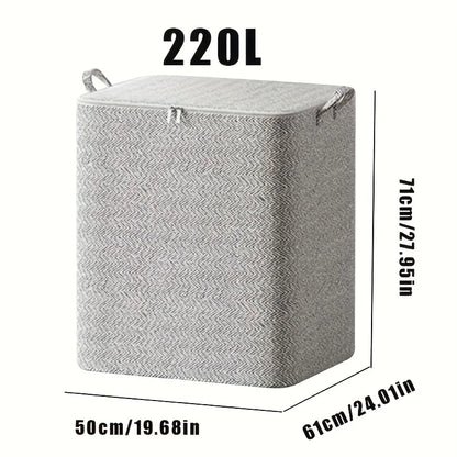 Extra Large Storage Chest with Lid-Heavy-Duty Non-Woven Fabric Organizer Bin,Locking Lid for Clothes,Bedding-For Closet,Storage