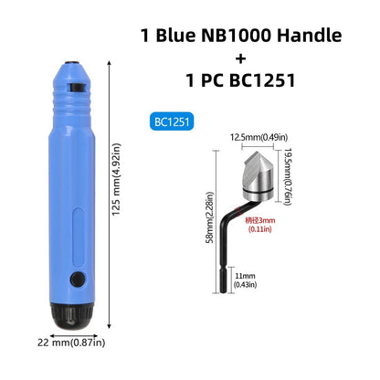 Metal Deburring Tool Kit Burr Remover Hand Tool Anti-Slip Handle with 10pcs Sharp Deburring Blades for Copper Wood Plastic