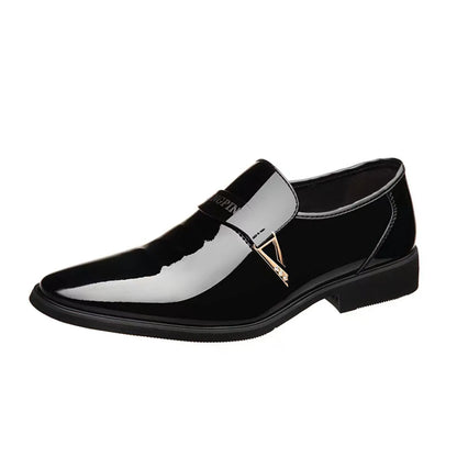 Black PU Patent Leather Shoes For Men Casual Business Shoes Formal Office Work Shoes For Male Party Wedding