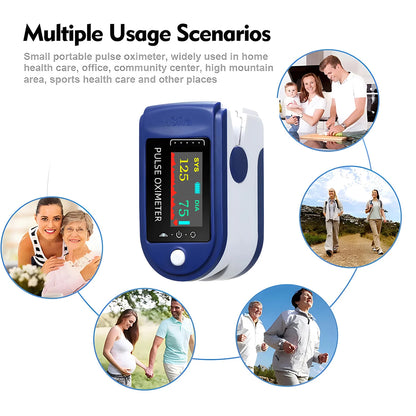 Finger Clip Sphygmomanometer and Oximeter 2IN1 Home Visual Pulse Oxymeter SpO2 Saturation Medical Health Blood Pressure Monitor