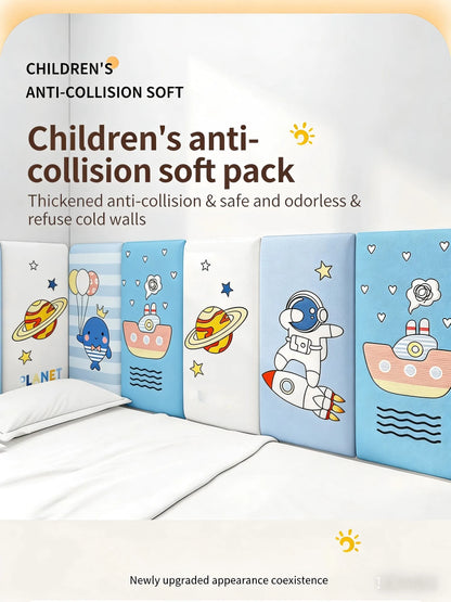 Self-Adhesive Anti-Collision Wall Padding for Kids, Tatami Style Bedside Headboard Cushion, Soft Wall Protector for Bedroom