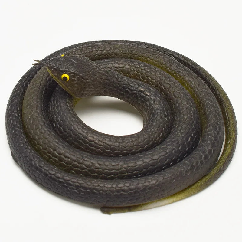 Soft Rubber Toy Snake Black Simulation Snake Realistic Halloween Garden Prank 80cm Prop Fake Snake Scary Intimidating Prank Toy