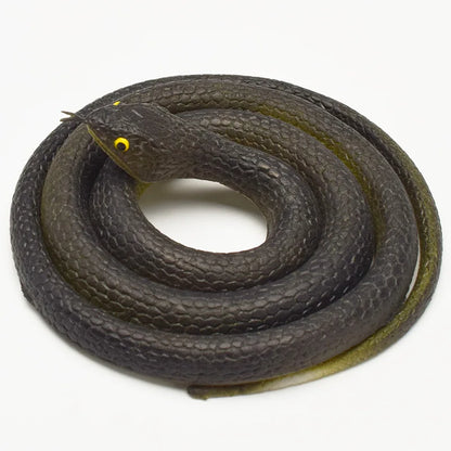 Soft Rubber Toy Snake Black Simulation Snake Realistic Halloween Garden Prank 80cm Prop Fake Snake Scary Intimidating Prank Toy