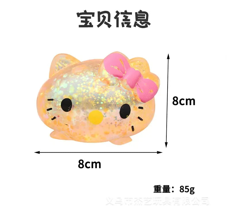 Hello Kitty Squeeze Toy Flash Glitter Stress Ball Slow Rising Squishy Fidget Toy Sensory Anxiety Relief Novelty Gift