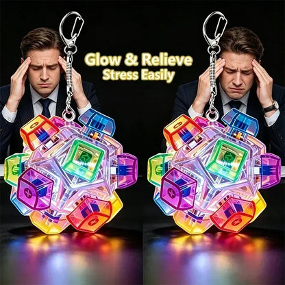 Original Multi-Style LED Light-Up Keycap Keychain Clicker Fidget Toy Stress Relief Portable Desk Accessory for Kids Adults