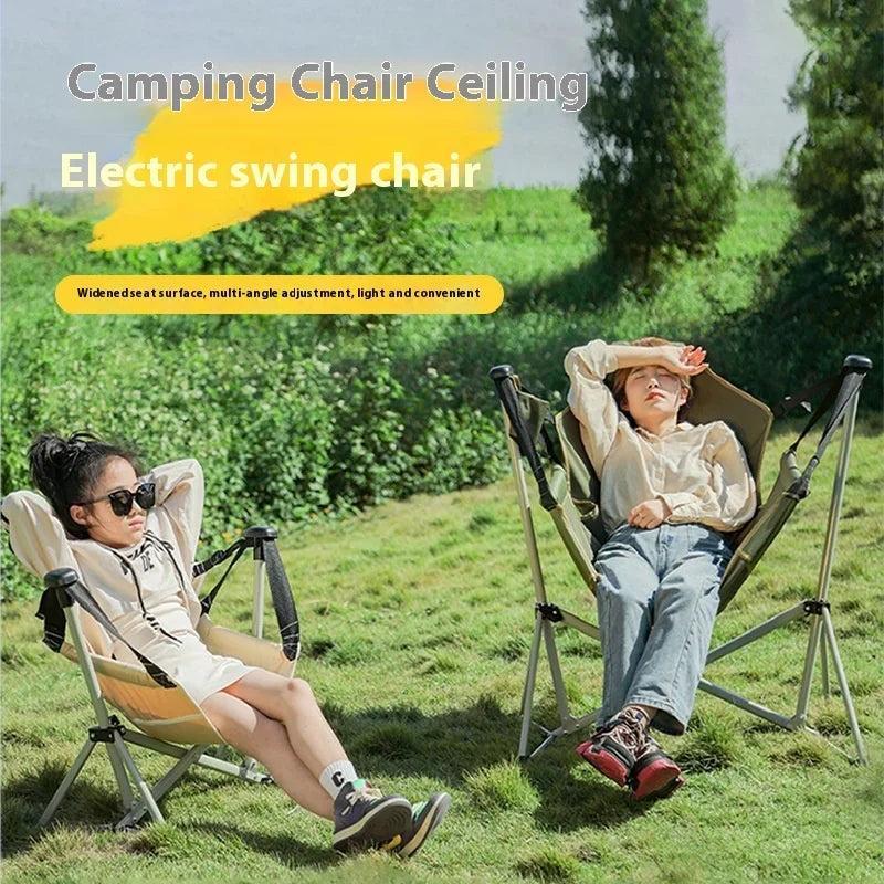 Outdoor rocking chair foldable chair fishing chair portable camping hanger, casual nap chair folding chair moon chair recliner
