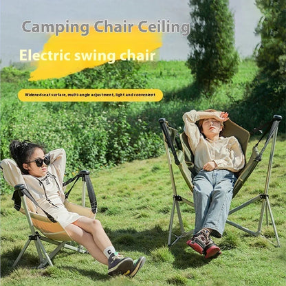 Outdoor rocking chair foldable chair fishing chair portable camping hanger, casual nap chair folding chair moon chair recliner
