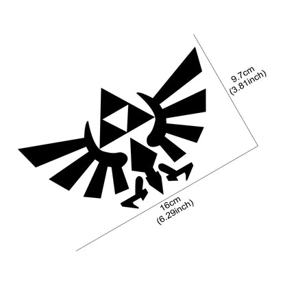 16x9.7cm Triforce Wings Car Stickers Vinyl Decal Auto Accessories For BMW Mini Volkswagen Audi Benz Tesla Golf Audi Fiat Ford