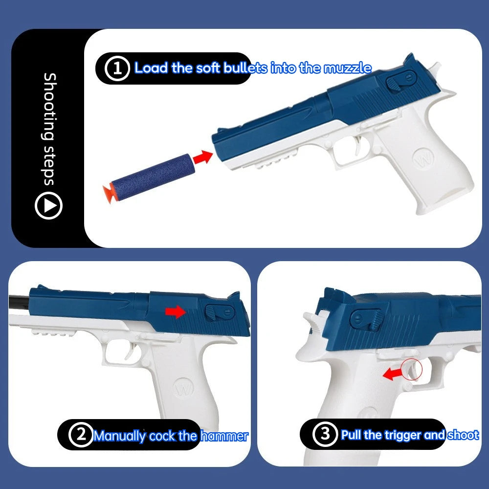 Children Toy Guns Plastic Pistol Manual Handgun Toy Foam Dart Blaster Shooting Model Launcher Kids Outdoor Games Toy Guns Gift