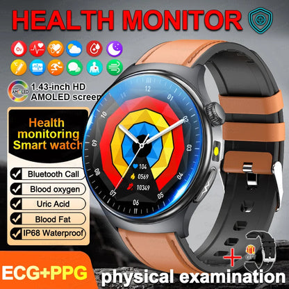 2026Nowość Zdrowie Sport EKG AI Diagnostyka Inteligentne Zegarki Męskie Tętno Ciśnienie Krwi IP68 Wodoodporne Smartwatche Dla Mężczyzn Kobiet