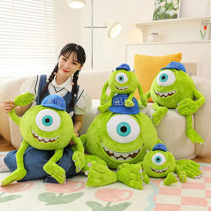 23/35cm Kawaii Monster University Electric Power Company Sulley Mike Wears Hat Doll Plush Toy Room Decoration Kids Gifts