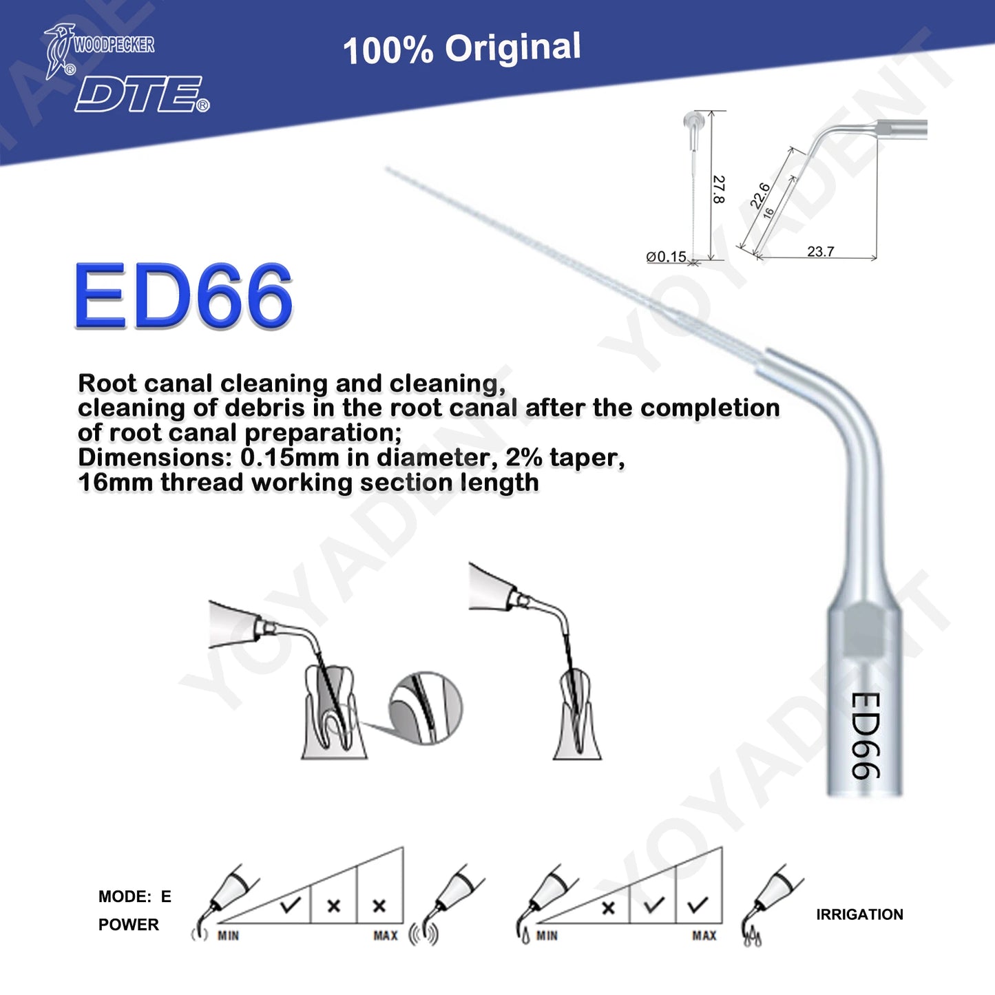 Woodpecker DTE Dental Endo Tips Ultrasonic Scaler Tips Scaling Tips ED-Series Fit NSK SATELEC Scaler Handpiece Dentistry Product