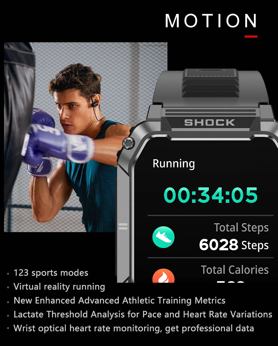 LIGE nowy wytrzymały wojskowy smartwatch z połączeniami Bluetooth dla mężczyzn 1,95" ekran HD 100+ trybów sportowych monitorowanie zdrowia Smartwatch dla Androida i iOS