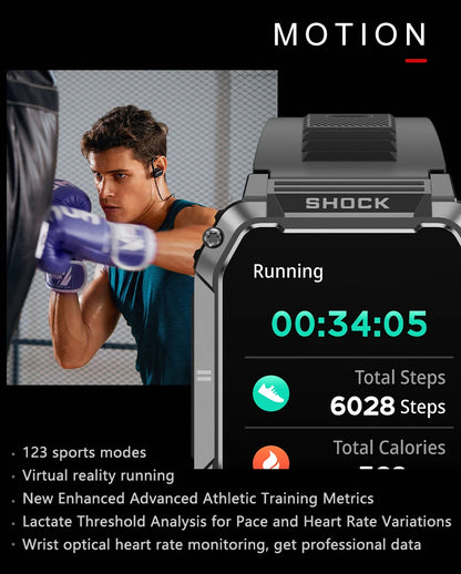 LIGE nowy wytrzymały wojskowy smartwatch z połączeniami Bluetooth dla mężczyzn 1,95" ekran HD 100+ trybów sportowych monitorowanie zdrowia Smartwatch dla Androida i iOS
