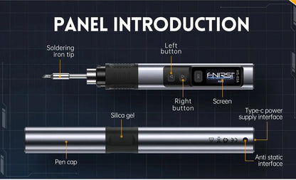 FNIRSI HS-02 Electric Soldering Iron PD100W Power Adjustable 100-450 ℃ Temperature Rapid Heating Repair Portable Toolbox Kit