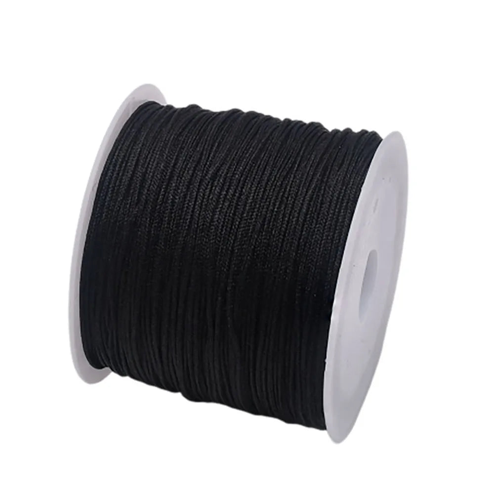 50Yards 0.8mm Nylonowy Sznurek Rzemieślniczy Do Produkcji Biżuterii Koraliki Pleciony Nylonowy Satynowy Sznurek Do Bransoletek Ogon Szczura Ozdoba Chiński Węzeł