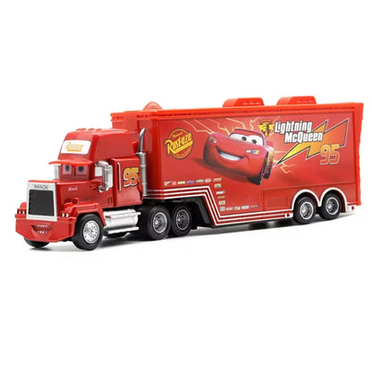 Disney Pixar Cars Lightning McQueen Storm Jackson Mack Container Truck 1/55 Ratio Die Casting Alloy Car Model Toys Truck Gifts