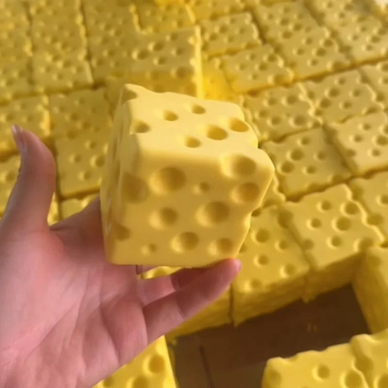 Simulated Cheese Squishy Toy, Jumbo Creative Slow Rising Cheese Block, Stress Relief Vent Toy Wholesale Toy
