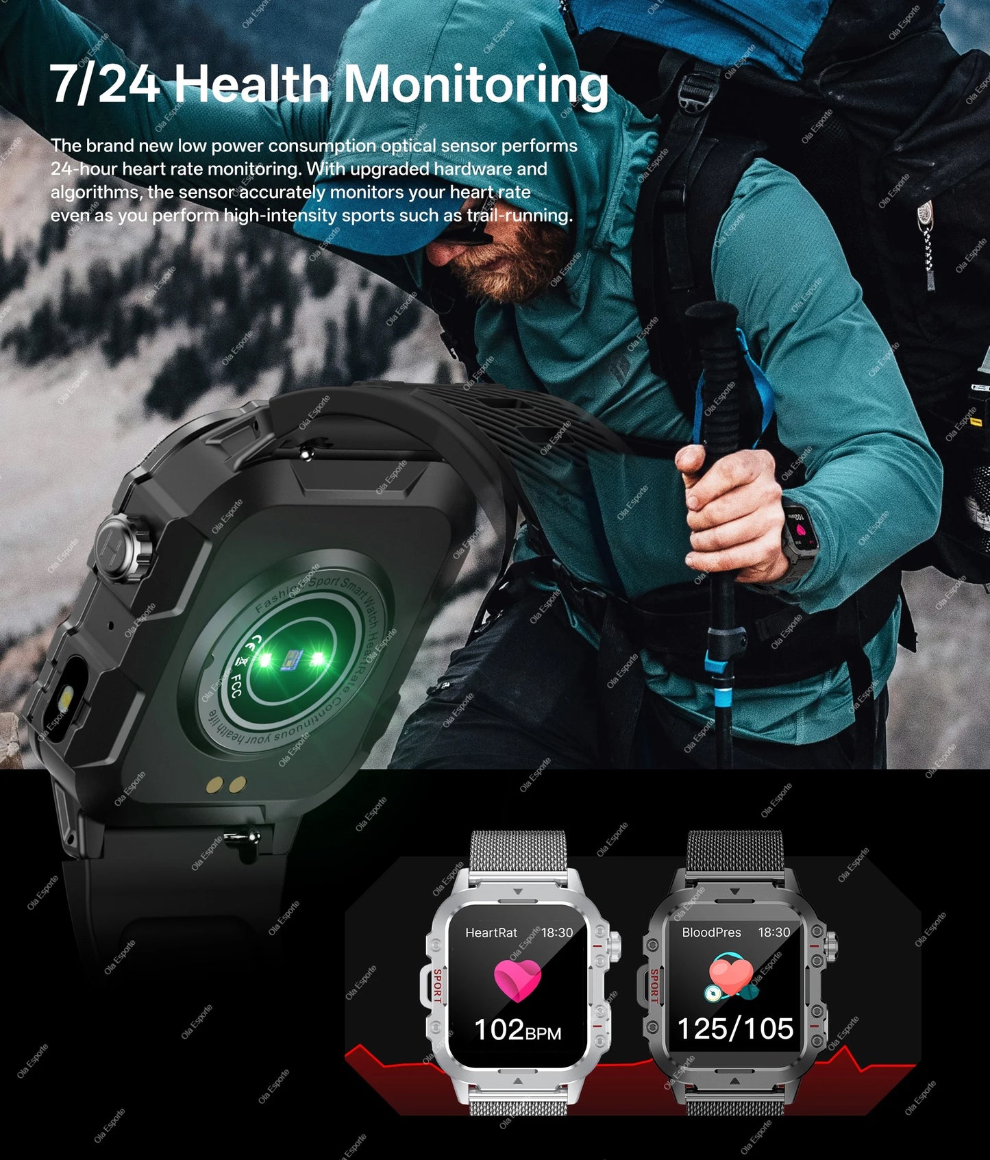 2026 Military Outdoor Smart Watch Men's GPS Flashlight Bluetooth Call 2.01" AMOLED Screen 3ATM Waterproof Sports Smartwatch Hw12