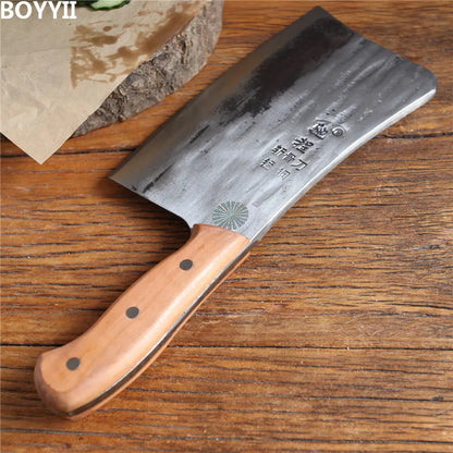 1 KG Chopping Knife 6mm Thickened Handmade Forged Kitchen Bone Knife Butcher Durable Hard Blade Chopper Kitchen Knife Cleaver