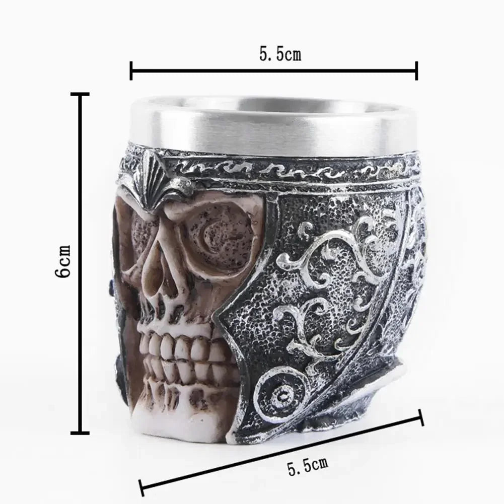 Viking Wood Style Beer Mug, Simulated Wooden Barrel Double Wall Metal Insulated Cup, 1Pc Bar Drinking Mug
