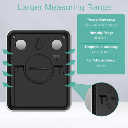 ORIA Mini Digital Thermometer 2PCS Indoor Hygrometer Set Room Humidity Gauge Meter LCD Display Temperature Humidity Sensor