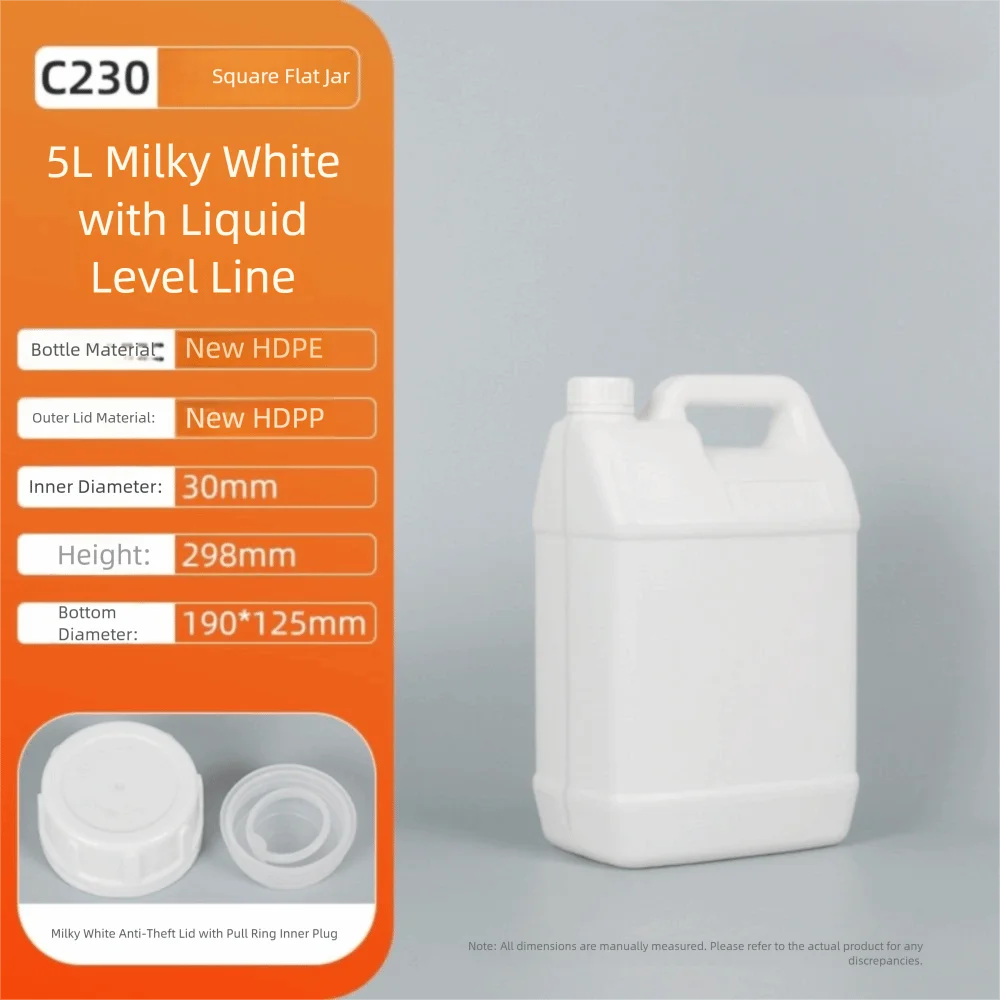 1/2/3/4/5/6/10L Plastic Airtight Bottle with Lid Food Grade HDPE Bucket Sealed Large-Capacity Oil Jerrican Gel Shampoo