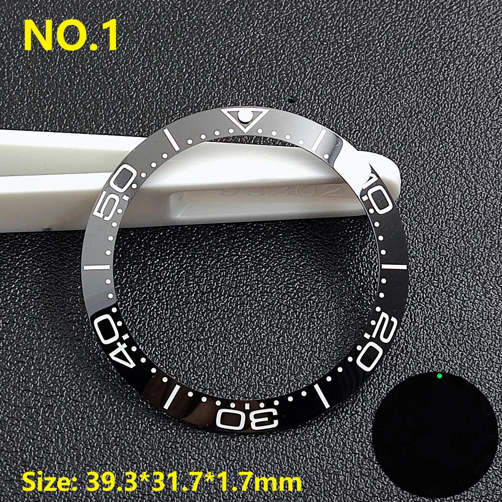 39.3*31.7 or 40.7*32.7mm Sloping Luminous Ceramic Bezel Insert Replacement of watch accessories Ceramic Bezel Insert