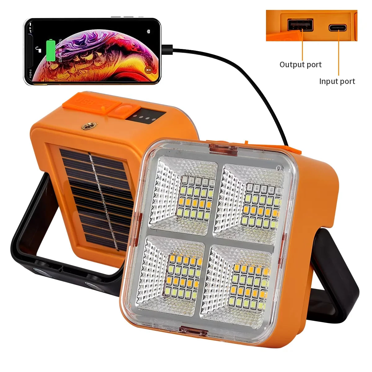 Solar outdoor lamp household waterproof glare large-capacity portable lamp high-power rechargeable magnetic emergency lamp