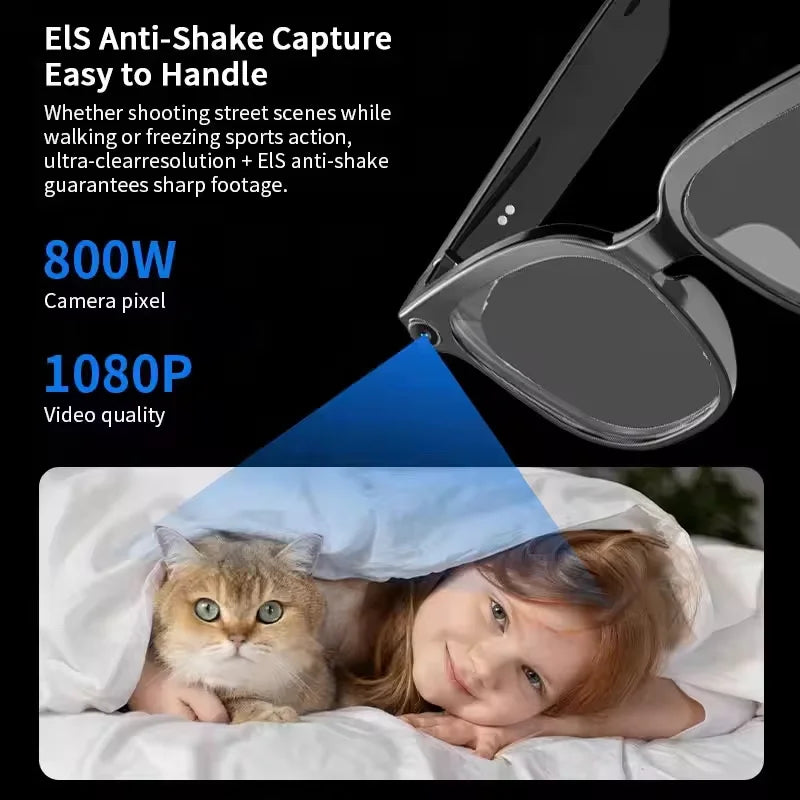 New HD 800W Camera Smart Glasses Men 100+Language Translation 1080P Shoot Video WIFI Transmission 3D Music Call Sunglass Glasses