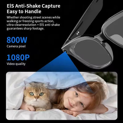 New HD 800W Camera Smart Glasses Men 100+Language Translation 1080P Shoot Video WIFI Transmission 3D Music Call Sunglass Glasses