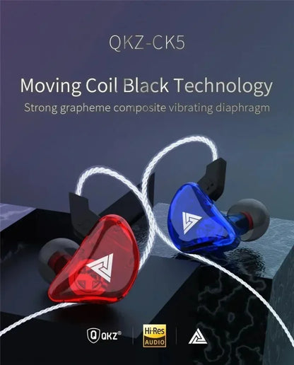 QKZ CK5 FiLe Wired Earphone Professional Gaming And Sports Noise Cancelling Headphones with Microphone HiFi Music Earphone
