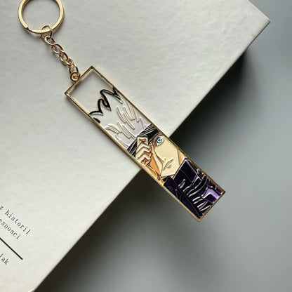 Anime Metal Hollow Out Keychains Bookmark Cute Jet Manga Fashion Bag Key Tag Jewelry Accessory Key Ring Holder Gift Anime
