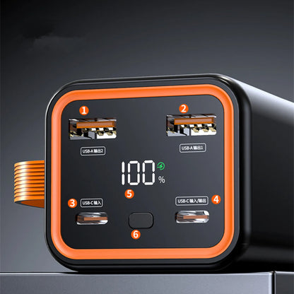 Detachable DIY Power Bank Case 4*21700 Battery PD 22.5W Fast Charging Shell LCD Digital Display Power Bank DIY Battery Case Box